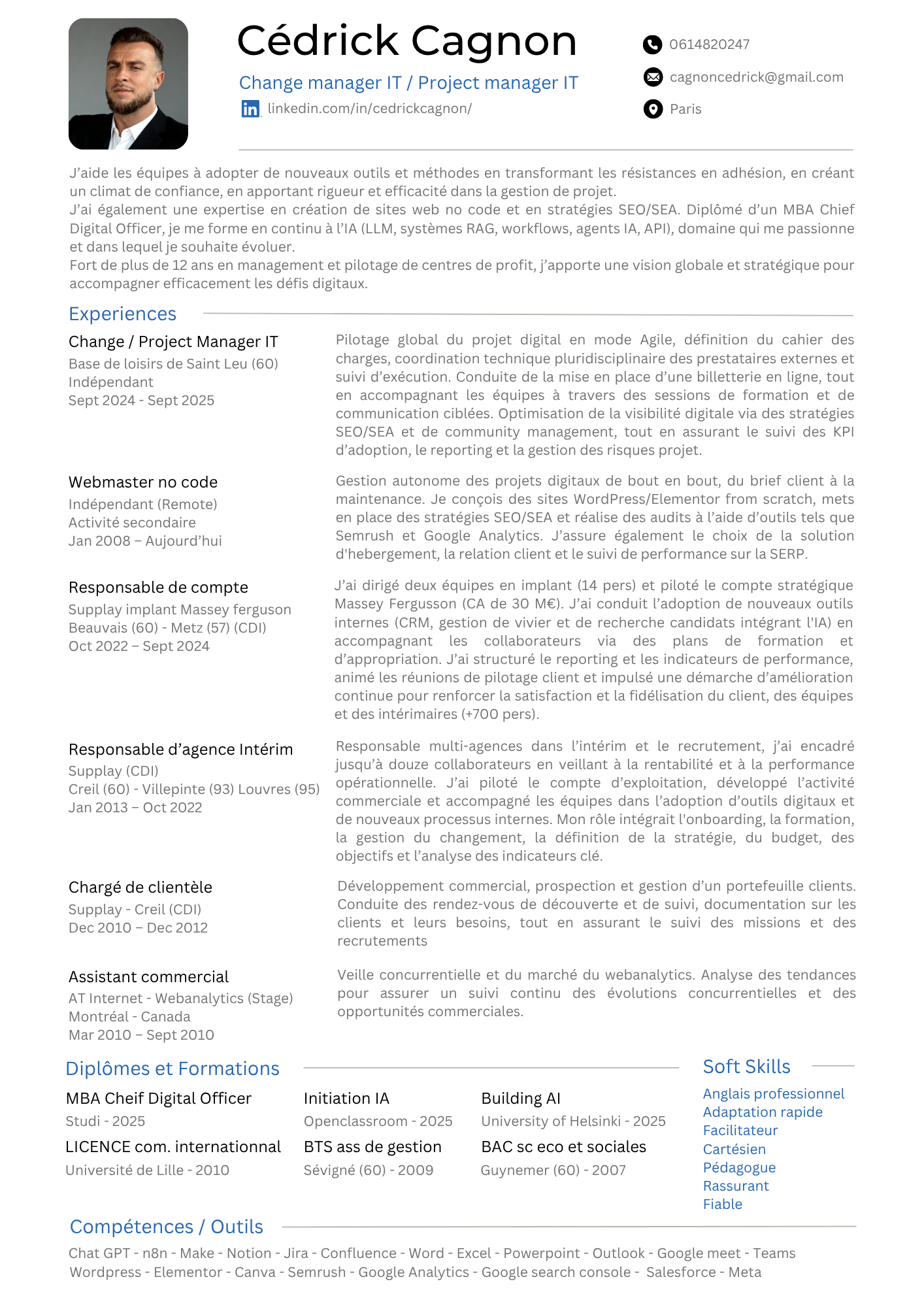 CV Cedrick Cagnon 2025